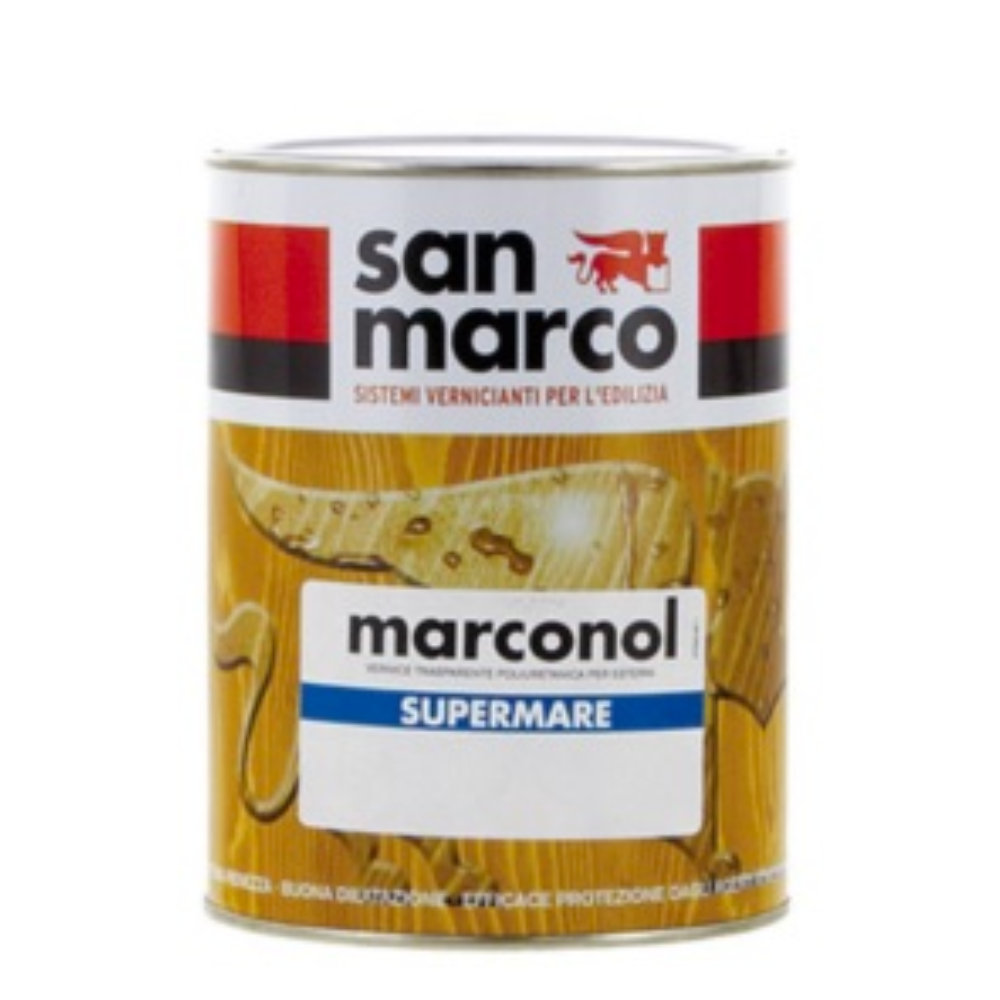 Marconol Supermare – Vernice Trasparente per Legno, Satinata o Lucida, Resistente ad Agenti Atmosferici e Ambienti Marini