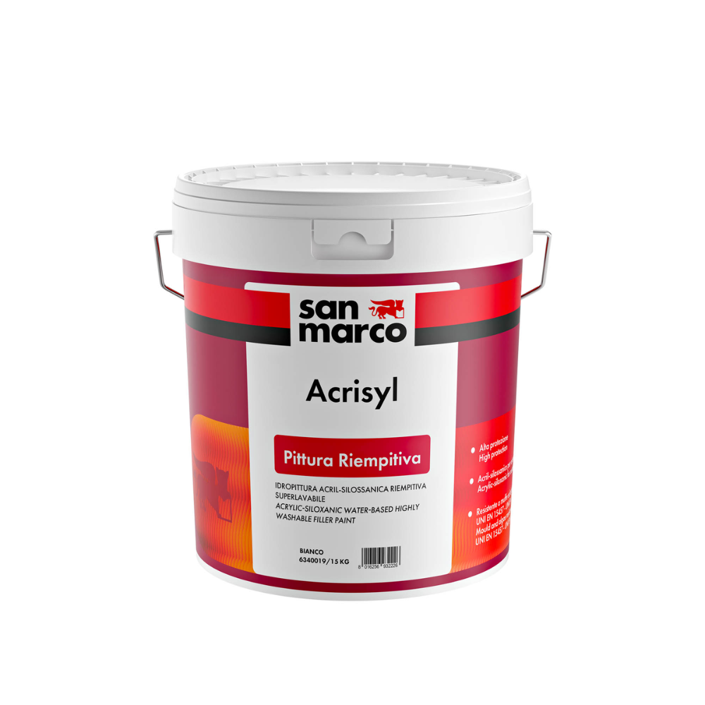 Acrisyl Idropittura Riempitiva Superlavabile per Esterni – Antimuffa e Antialga