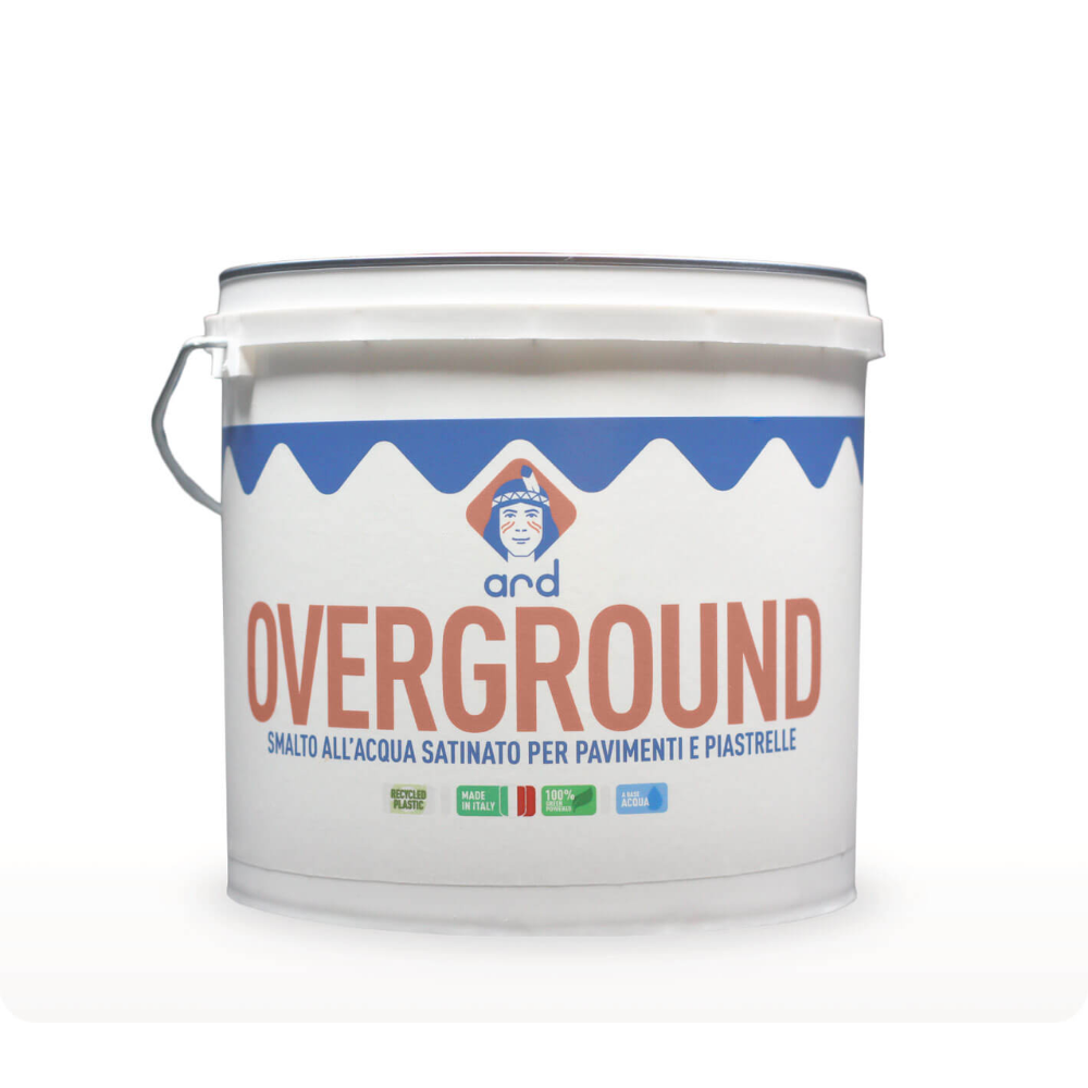 ARD Raccanello Smalto All’Acqua Satinato per Piastrelle e Pavimenti OVERGROUND | Alta Resistenza e Finitura Professionale
