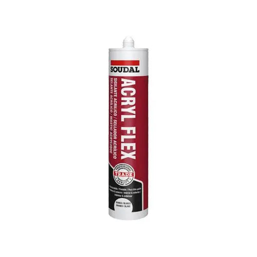 Soudal Acryl Flex – Sigillante Acrilico Monocomponente per Interni 12,5% Movimento Bianco