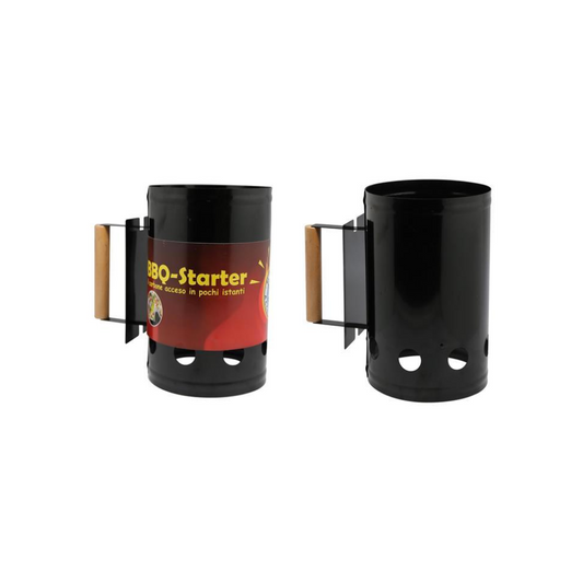 STARTER PER BARBECUE IN ACCIAIO CON MANICO IN LEGNO