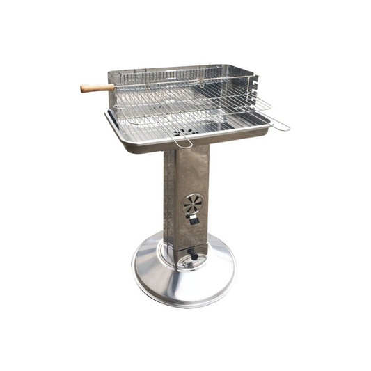 Arizona - BBQ a legna in acciaio inox con spiedo per girarrosto