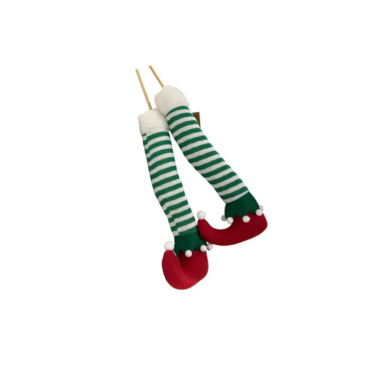 Decorazione Gambe Elfo – Elemento Natalizio Divertente e Originale