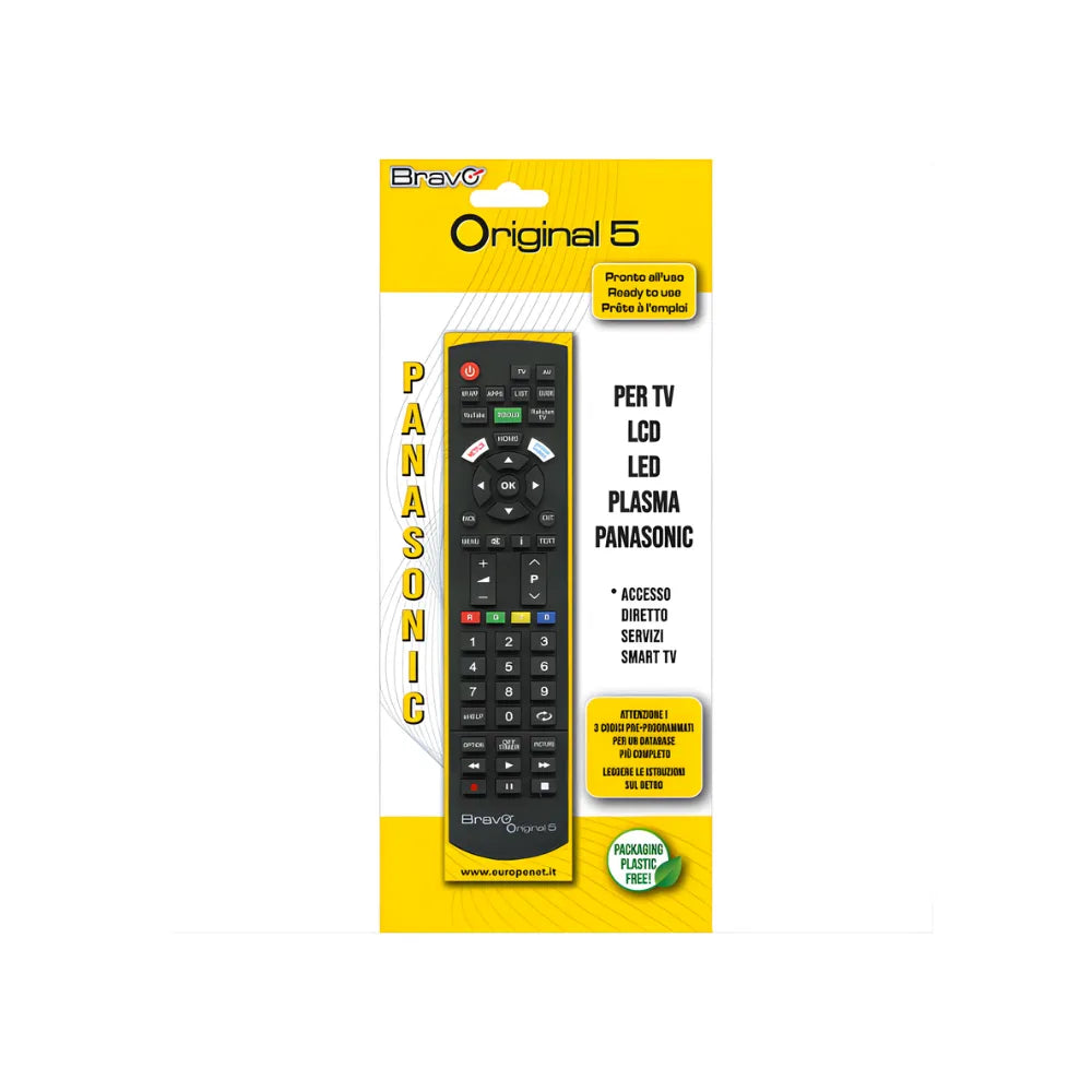Bravo Smart TV Remote Original 5 – Compatibile con TV Panasonic