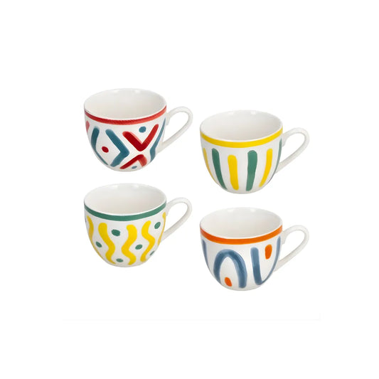 Tognana Set 4 Tazzine da Caffè 90cc Vietri – Ceramica colorata senza piattini